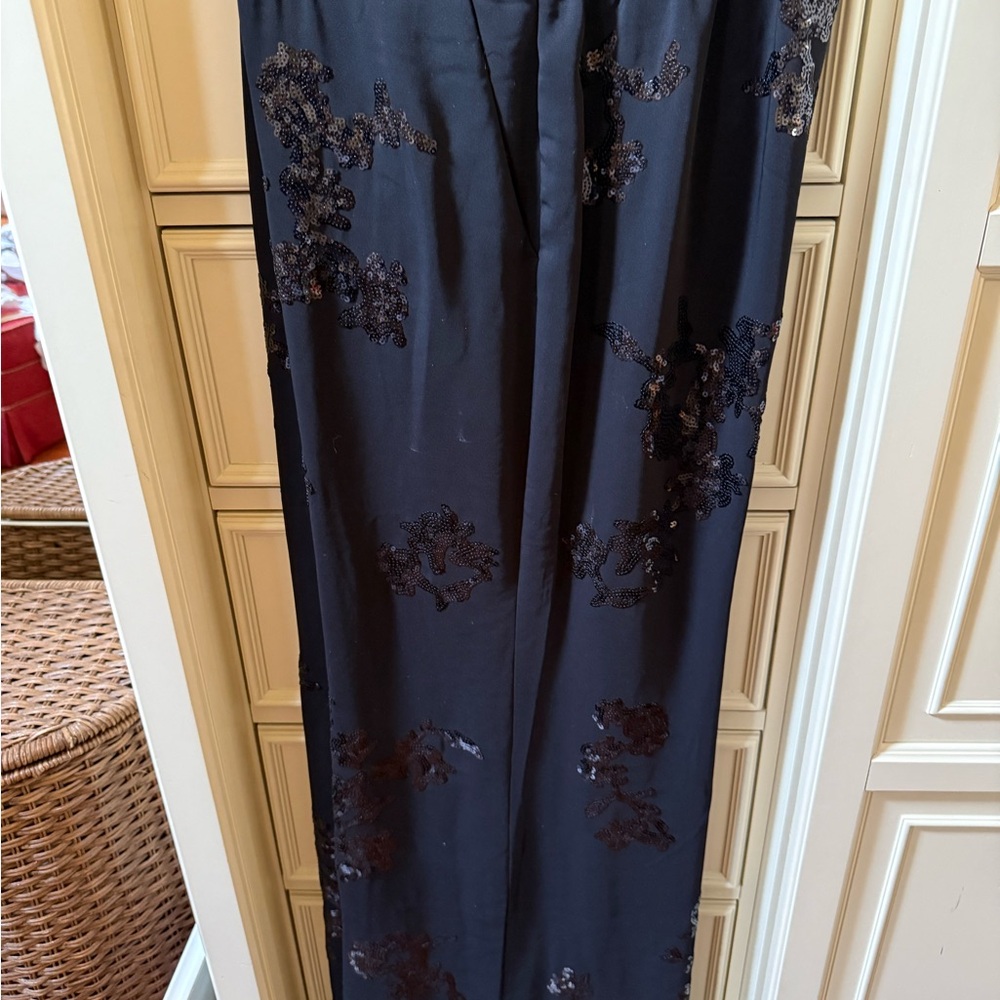 Black Sequin Embellished Pants